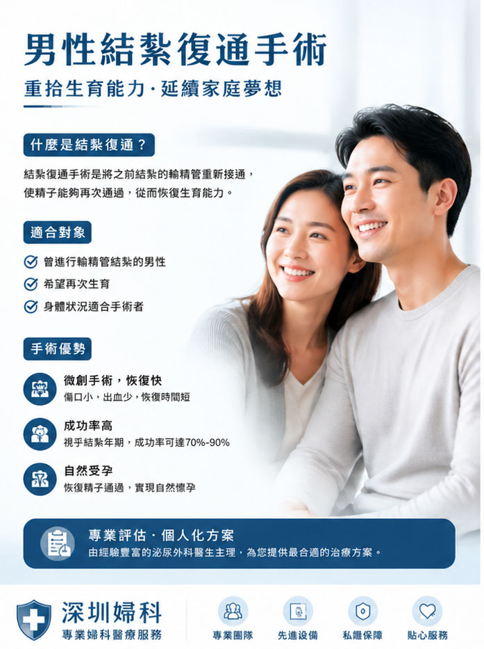 男性結紮後仲有機會生？深圳復通手術幾多錢？香港 vs 大陸成功率與費用全分析